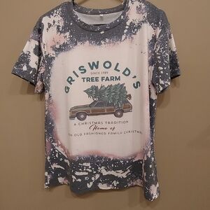 Griswold's Family Tree Farm Graphic Tee - Black and Pink